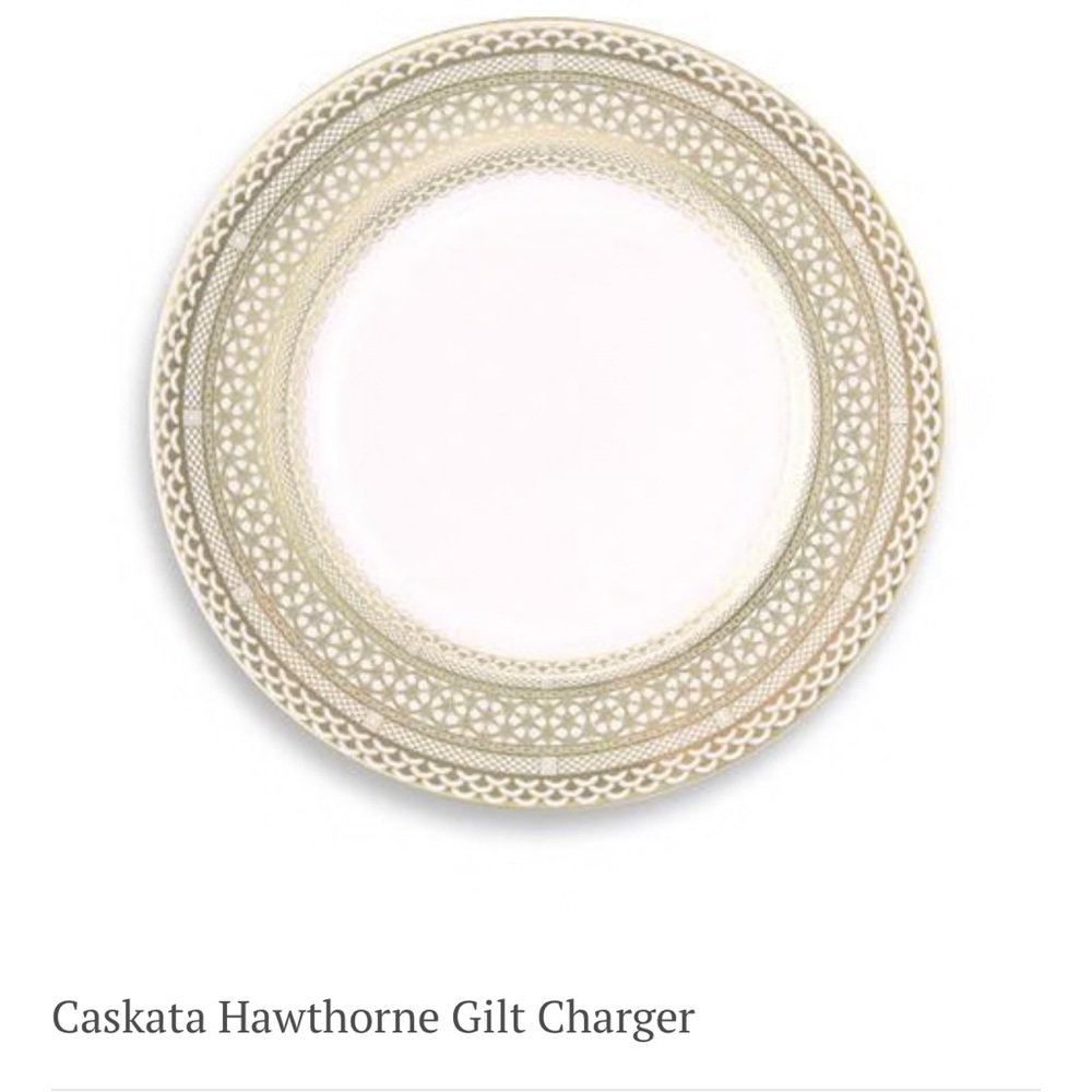 Caskata Hawthorne Gilt Charger Plate NWOT